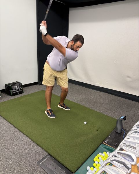 Fitting in progress in the hitting bay